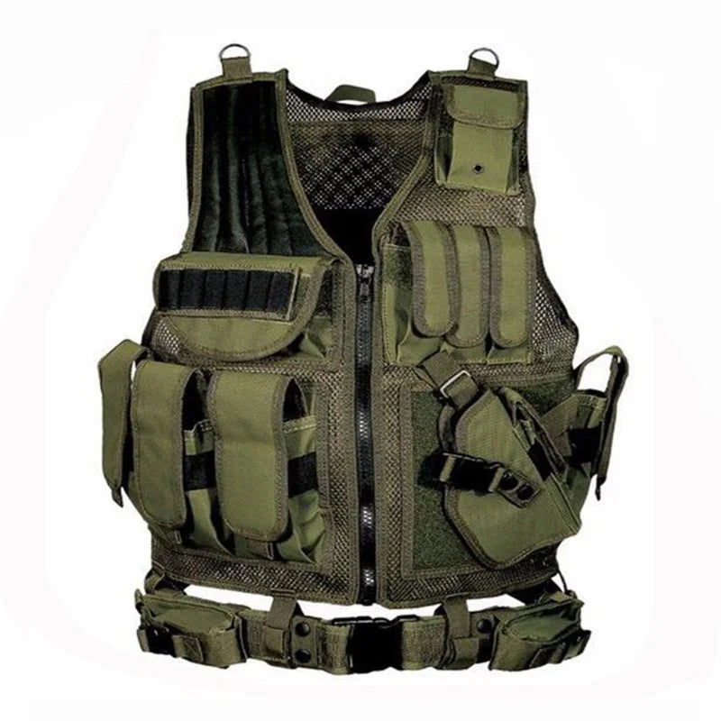 Tactical Vest Multi-Pocket Jungle Combat Security Hunting Outdoor CS Game Airsoft Training Protection Jacket