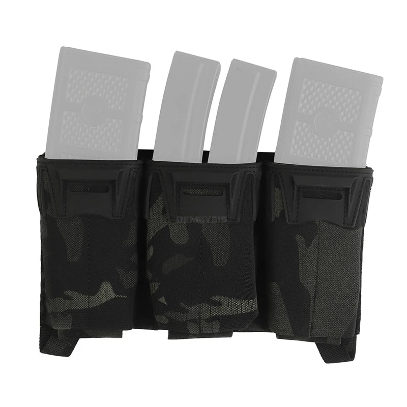 Tactical Admin Pouch with Multi-caliber 5.56 9mm Triple Mag Pouch MOLLE Front Placard System 2nd Layer Airsoft Pouches