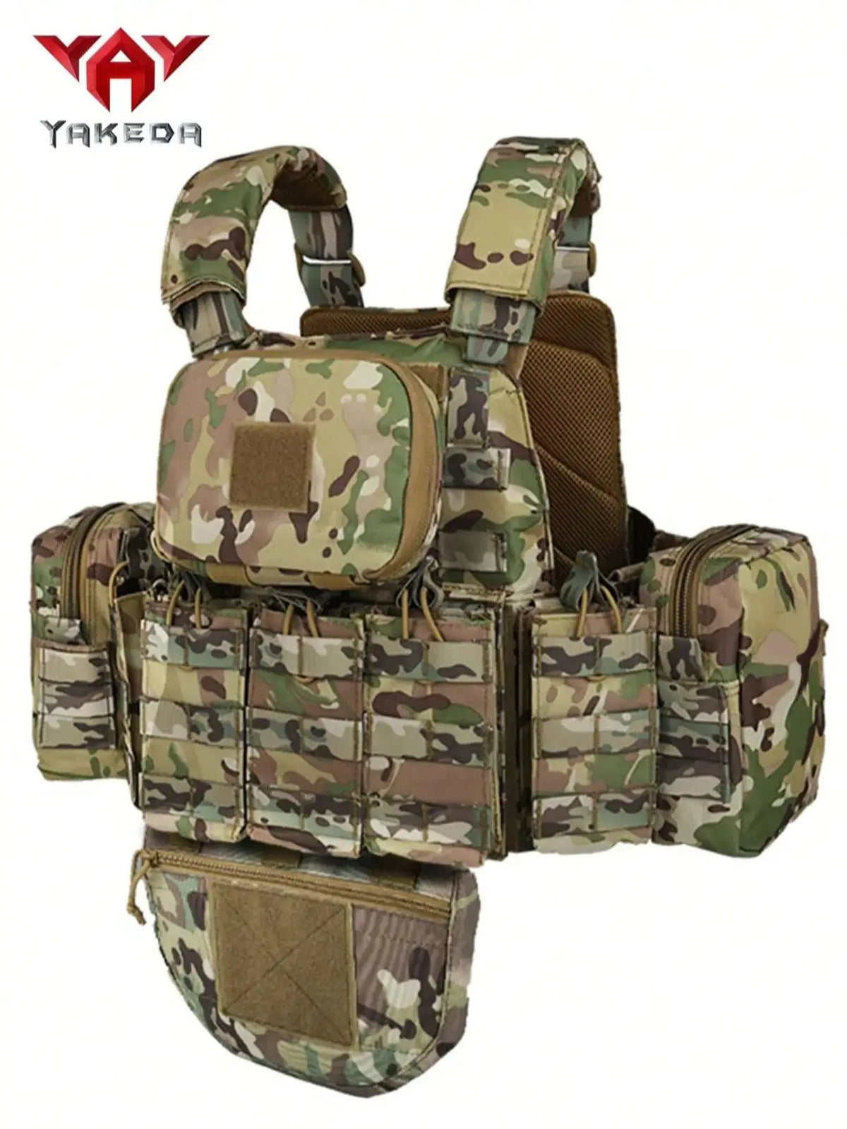 YAKEDA Five piece equipment bag training vest, detachable and expandable, waterproof, wear-resistant and tear resistant