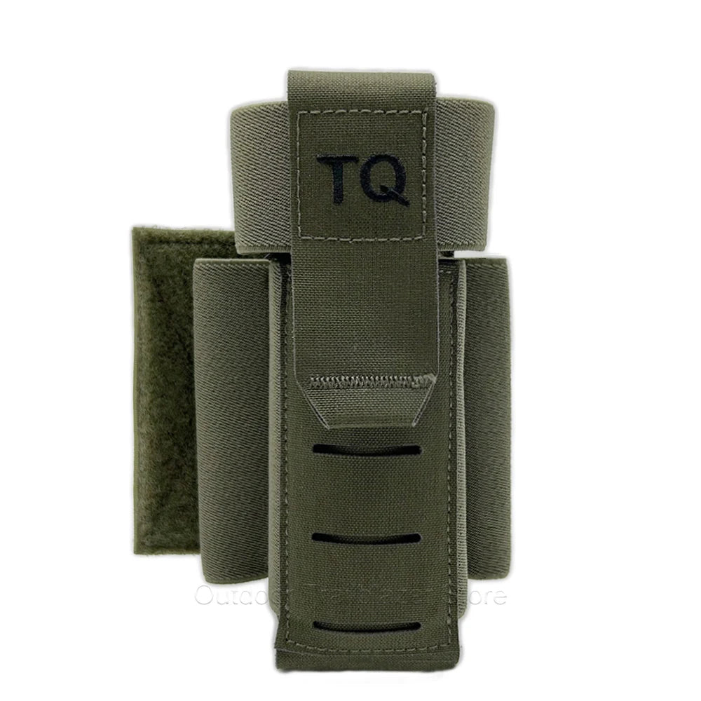 Tactical TQ Tourniquet Pouch TQ Pouch With Removable Hook and Loop Panel for MOLLE PALS Duty Belt Airsoft Combat Hunting Vest