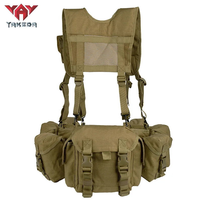 YAKEDA 1000D nylon Green Camouflage Harness Vest Tactical Chest Rig