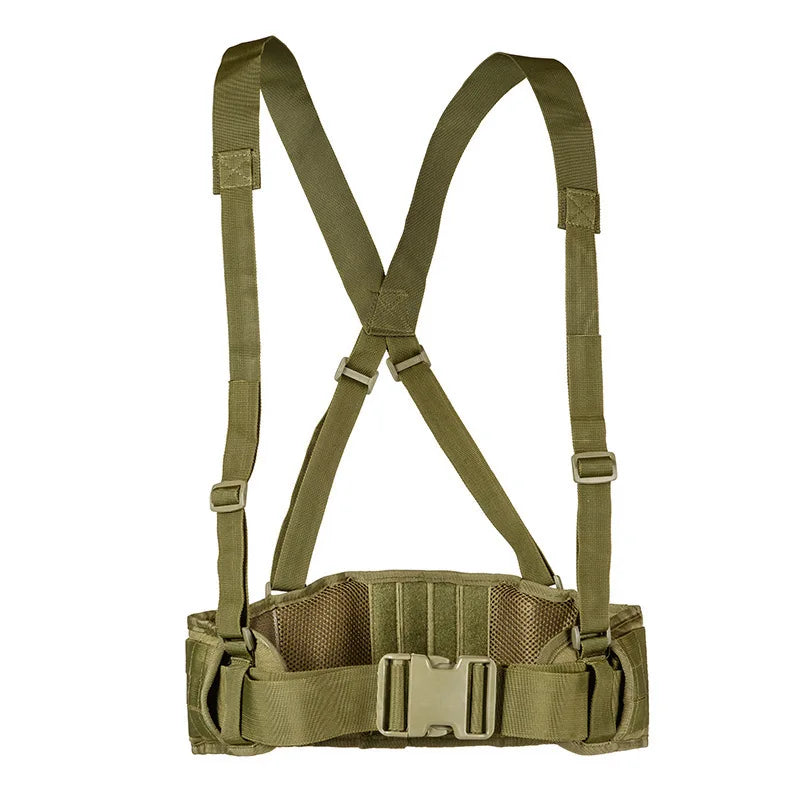 Tactical Molle Waist Belt Vest H-shaped Men Army Waist Girdle with Shoulder Strap Soft Padded Hunting Adjustable Belt Vest