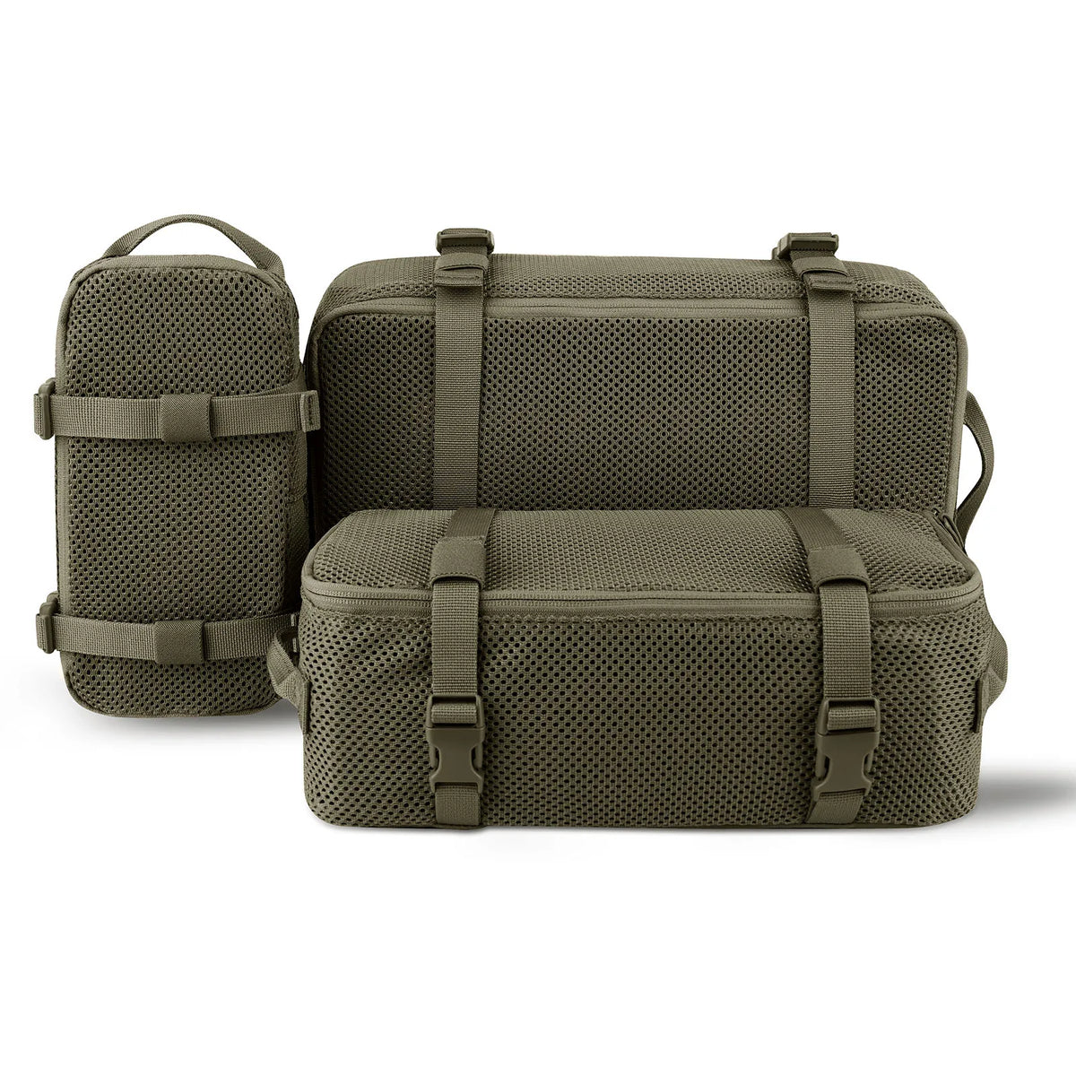 KRYDEX Tactical 3PCS Modular Mesh Pouch Set Outdoor Backpack Organizer Travel Suitcase Storage Bag Packing Cubes Hunting Gear
