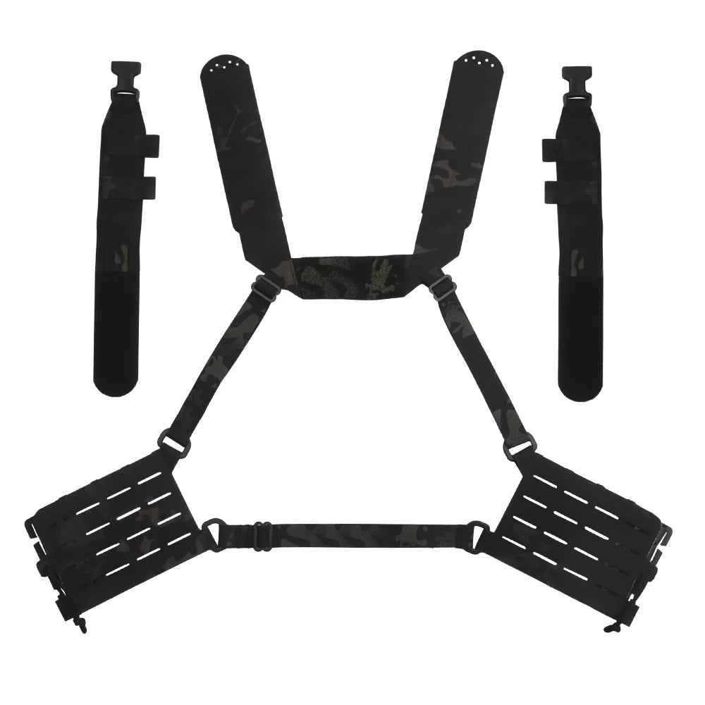 Tactical ARC Chest Rig Kit V3 Shoulder Strap 5.56 Triple Mag with Bilateral Quick Release Slide Molle Platforms Accessories