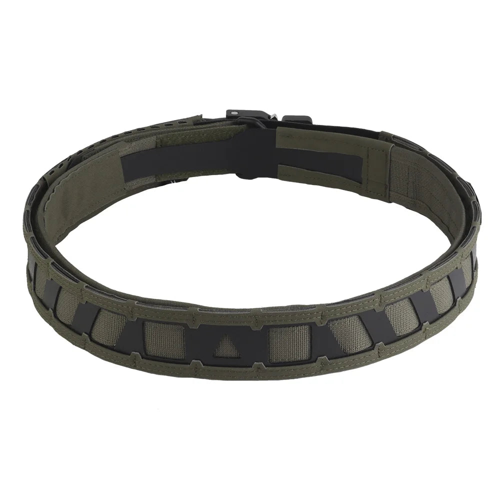 Tactical Battle Belt Modular Webbing Inner Outer Double Layer Waist Belt Magnetic Clasp Outdoor Hunting Training Gear