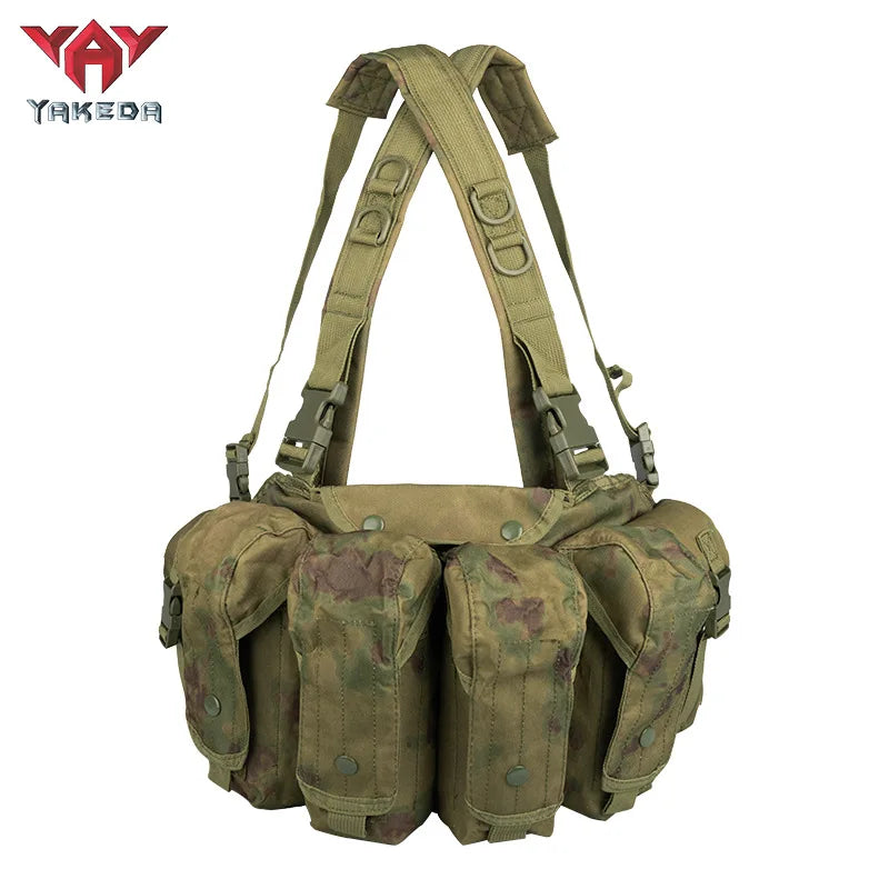 Yakeda Tactical Chest Rig Tactical Molle 6 Magazine Pouches Lightweight Outdoor Hunting Training Tactical Vest Chest Rig