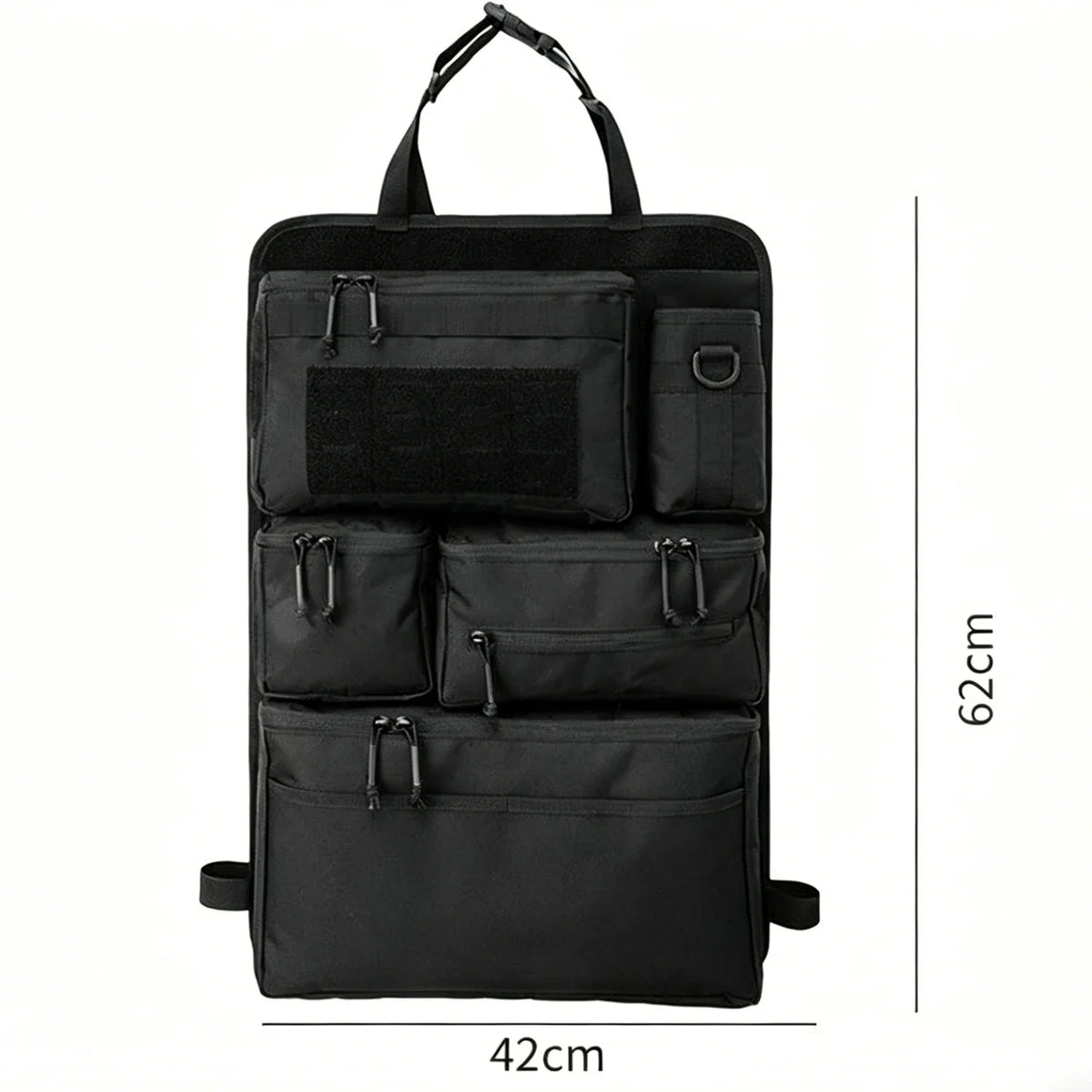 Tactical Car Seat Organizer with Multiple Pockets, Vehicle Backseat Storage Bag witth Cup Holder Hanging Rear SeatBag