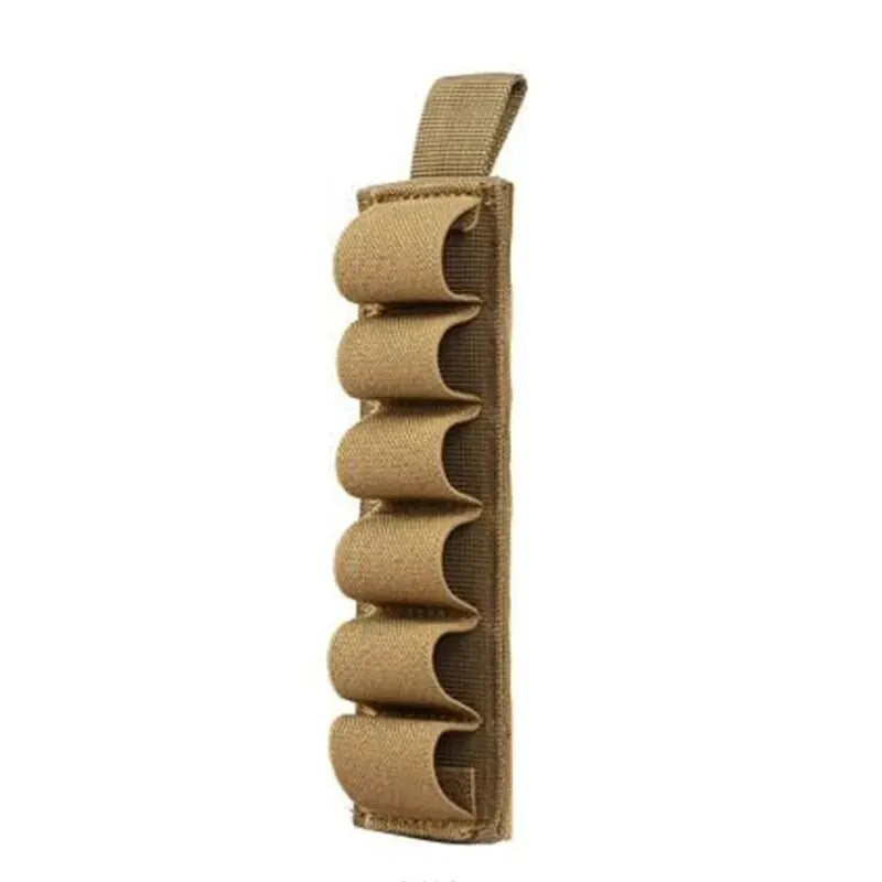 6-Slot Tactical Shotgun Shell Pouch MOLLE Ammo Bag Velcro Nylon Holder for Hunting