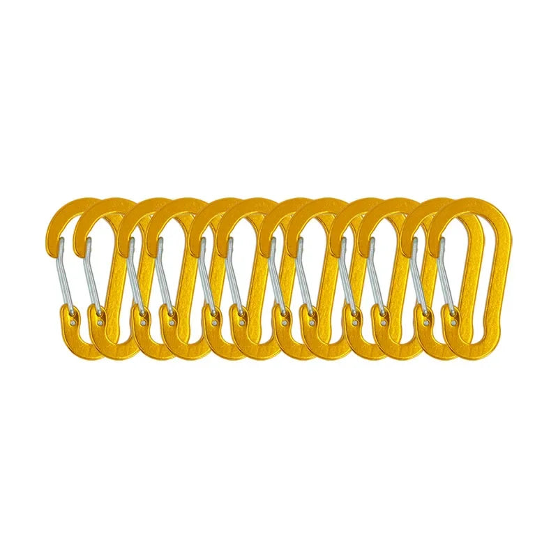 12PCS Carabiner Clip Set Tourist Small Hooks Outdoor Fishing Camping Cycling Hiking Multi Tool Keychain Buckle Karabiners