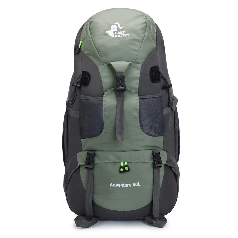 50L Hiking Backpack Water-Resistant Trekking Rucksack with Shoe Compartment Breathable Support for Camping Travel