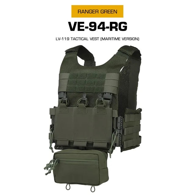 WOSPORT Outdoor Hunting Vest LV-119 Camouflage Tactical Vest Water Edition Inner Storage Bag External Buckle Back Expansion
