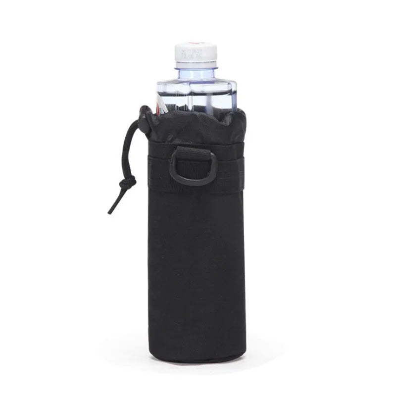 Tactical MOLLE Water Bottle Pouch 600D Nylon Drawstring Water Bottle Holder Bag for Outdoor Hiking Camping Hunting Travel