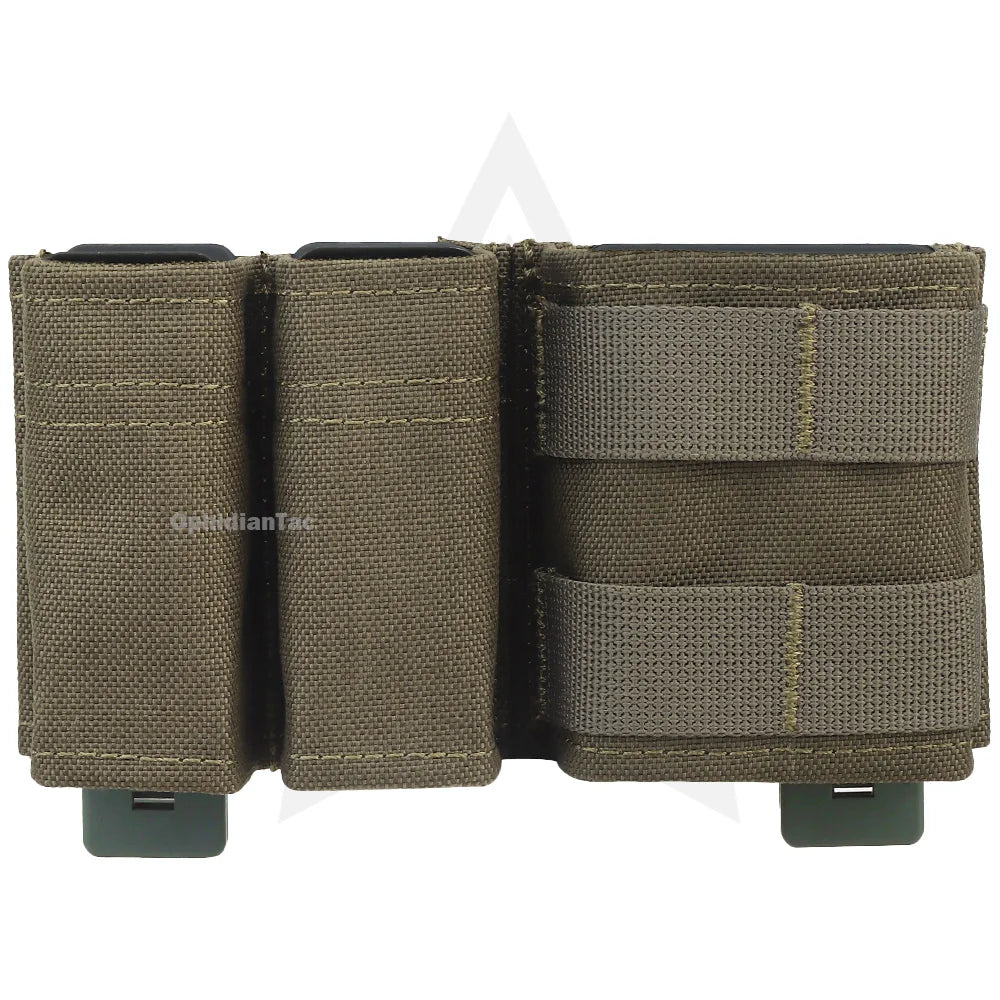 5.56 9mm 1+2 Magazine Pouch KYWI Wedge Insert Shorty MAG Bag MOLLE M4 G17 AR15 Airsoft Belt Vest Gear with Maclice Clip