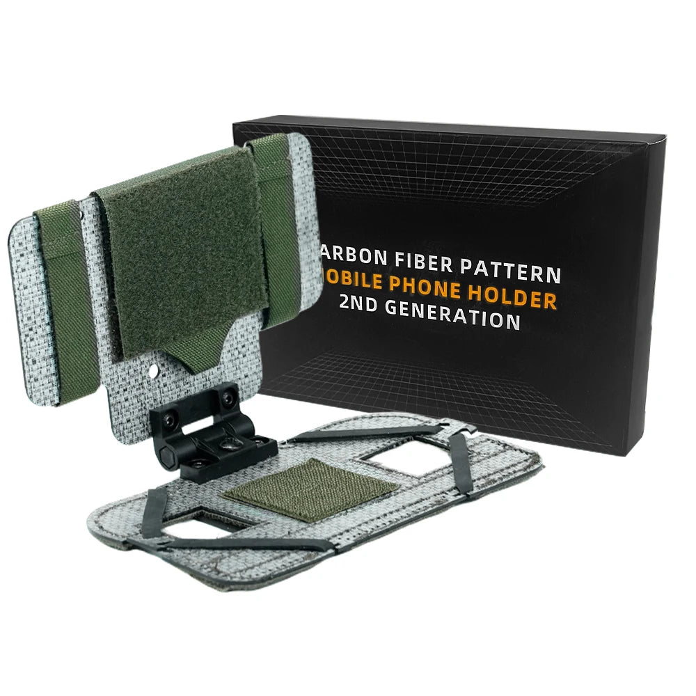 BOOIU Carbon Fiber MOLLE Foldable Navigation Board Tactical Vest Chest Phone Holder Mount Airsoft Hunting Outdoor Gear