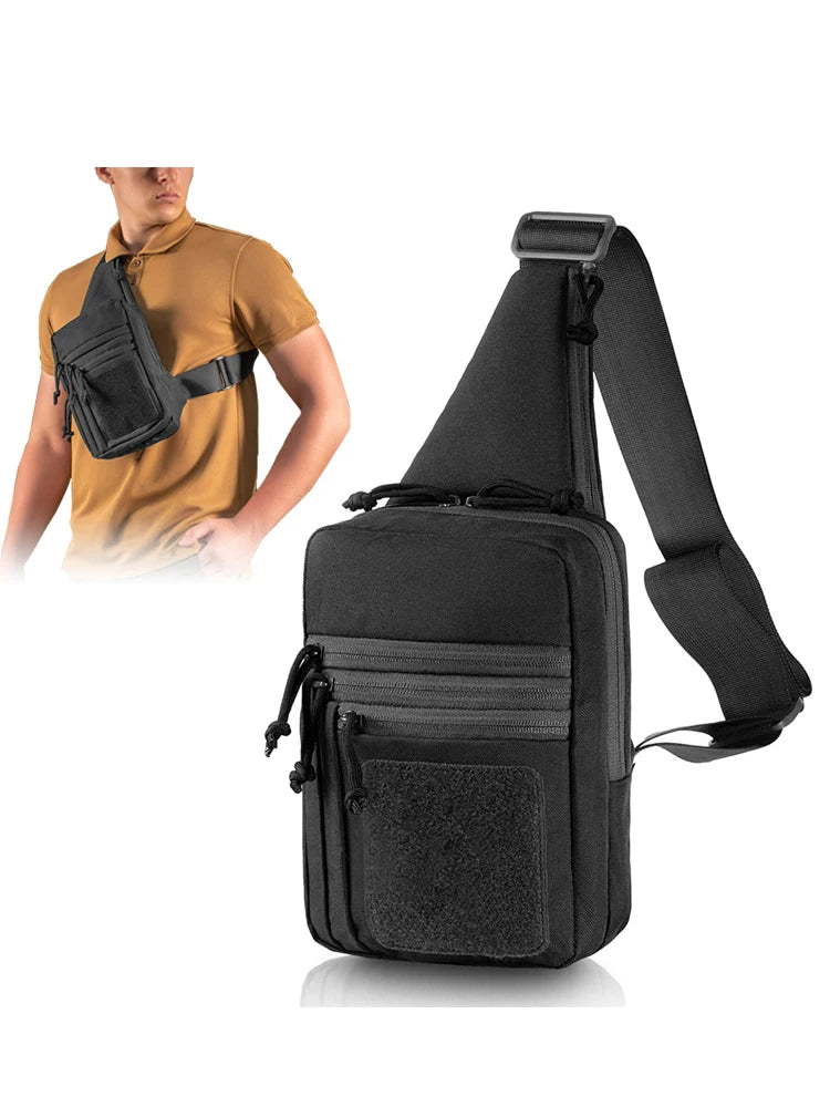 Outdoor Shoulder Chest Bag Concealed Carry Sling Crossbody Convertible Backpack for Hunting Camping