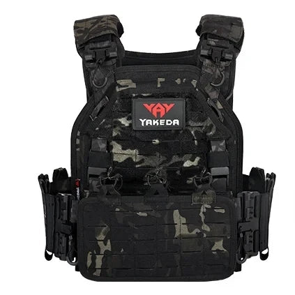 YAKEDA Tactical Vest 6094 Fast Detachable Light Laser Cut Outdoor Hunting Black Gear Carry Vest of High Quality 1000D Nylon