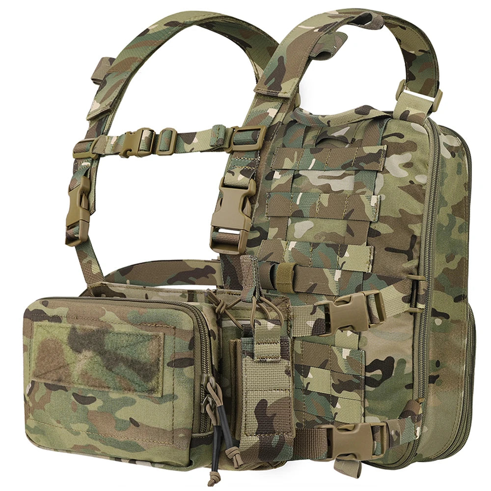 KRYDEX 500D Nylon Tactical D3 Flatpack Backpack Bag with D3CR Chest Rig Vest Magazine Pouch Hunting Outdoor Airsoft Gear