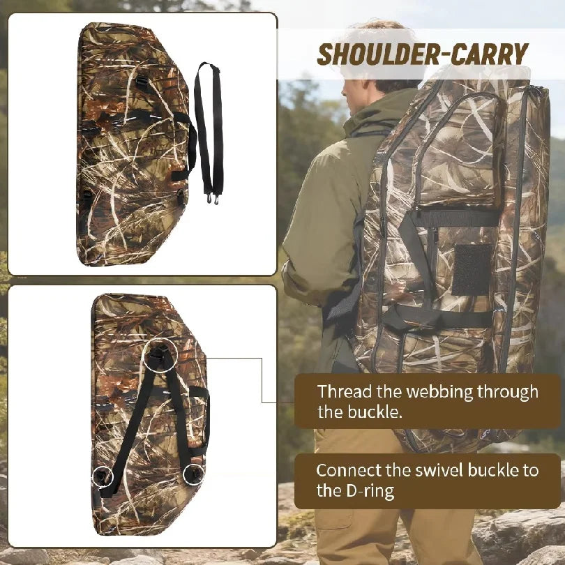 Lightweight Soft Compound Bow Case with Pockets, 600D Archery Backpack Bow Bag for Hunting
