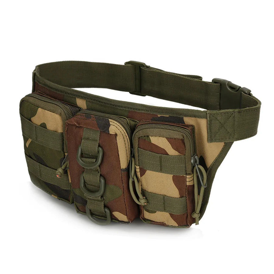Triple small waist bag outdoor training camouflage waist bag training small waterproof mountaineering cycling bag