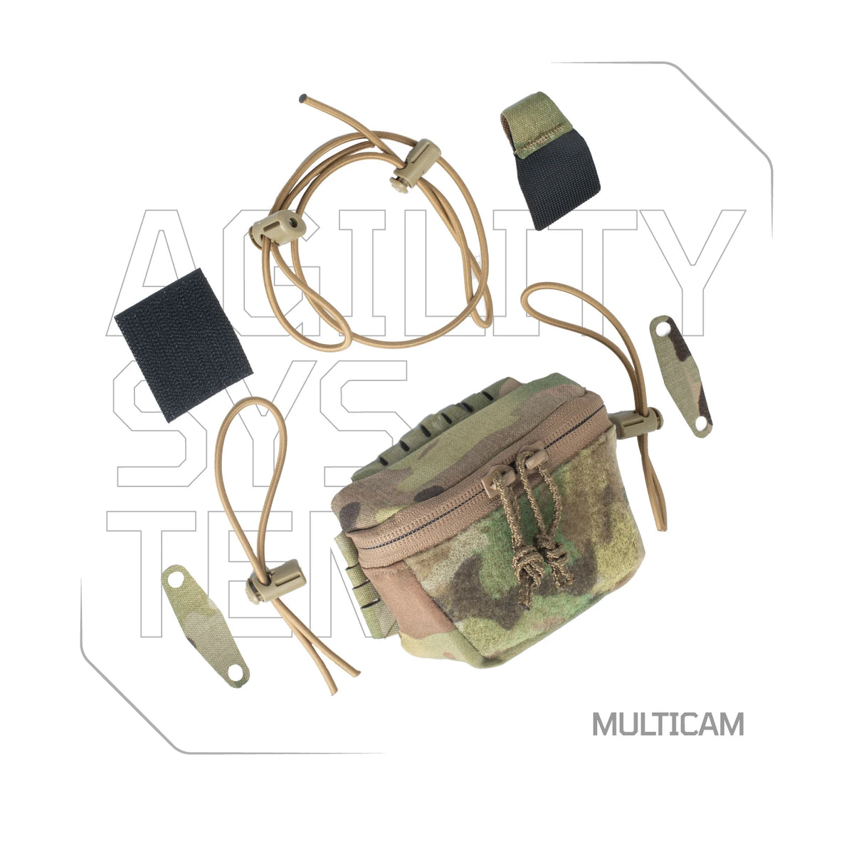 AS Smart System Helmet Rear Storage Pouch Fit Shaw Style Brain Pouch Tiger Spot 500D for Airsoft Wargame