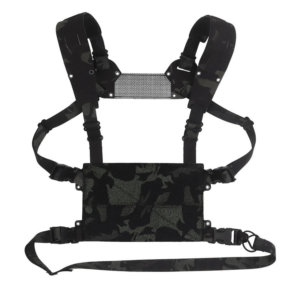 MOLLE Chest Rig Mini V2 H-type Ferro Style Lightweight Chesty Rig Tactical Vest Assault Training Plate Carrier Front Flaps Adapt