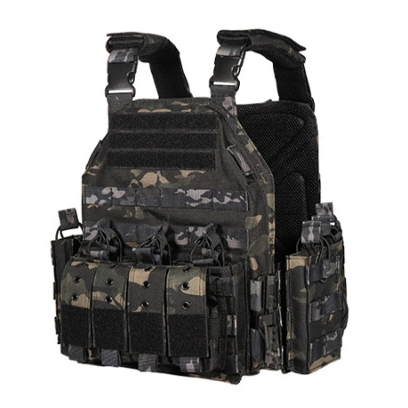 YKEDA 1000D Nylon Plate Carrier Tactical Vest Outdoor Hunting Protective Adjustable Molle Vest for Airsoft Combat Accessories