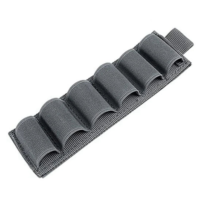 6 Rounds 12 Gauge Shotgun Shell Holder Elastic Ammo Organizer Pouch Tactical Vest Accessory for Hunting Shooting EDC Storage
