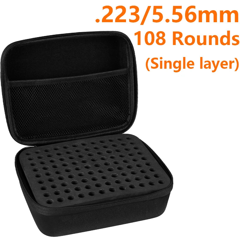 Ammo Pouch Portable Case for Cartridges 9mm .22LR .223/5.56mm Ammunition Storage Box Large Capacity Bullet Bag Hunting Shooting