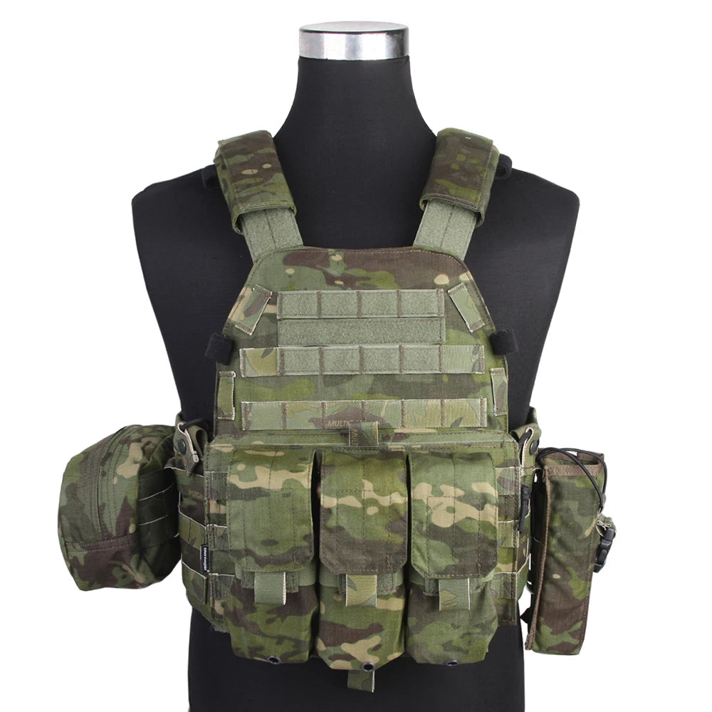 Emersongear For LBT6094 Style Plate Carrier W/3 Pouches Hunting Vest Protective Gear Body Guard Armor Hiking