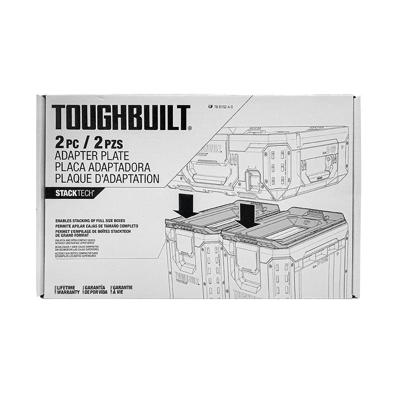 ToughBuilt Stackable Toolbox Adapter Board - Modular Tool Organizer Rack for TB-B1S2-A-0, Heavy-Duty Garage Storage System