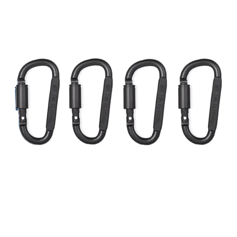 4PCS High-quality bold 8CM lockable D-shaped carabiner quick link nut buckle backpack clip made of aluminum alloy