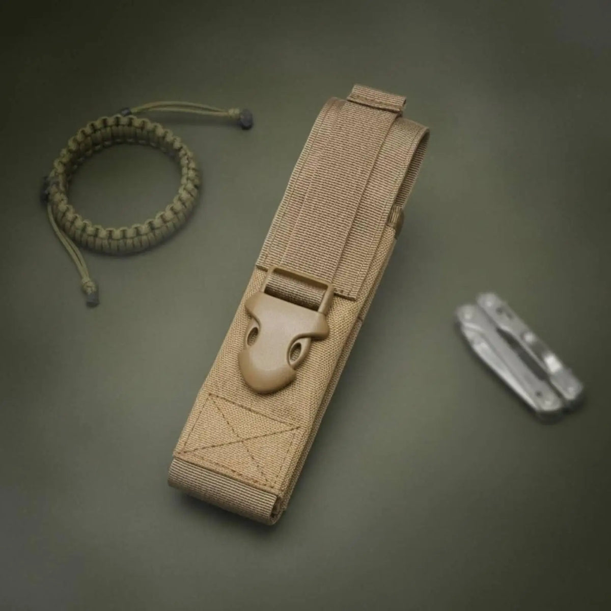 Durable Pouch MOLLE Flashlight Case Nylon Torch Holster Vest Backpack Attach for Outdoor Use