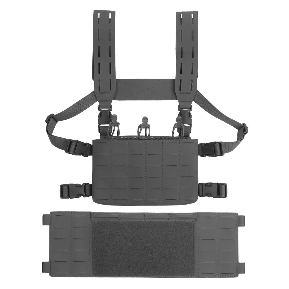 Tactical Chest Rig Modular Airsoft Training Vest Multifunctional Camouflage Gear with 556 Triple Magazine Pouch MOLLE System