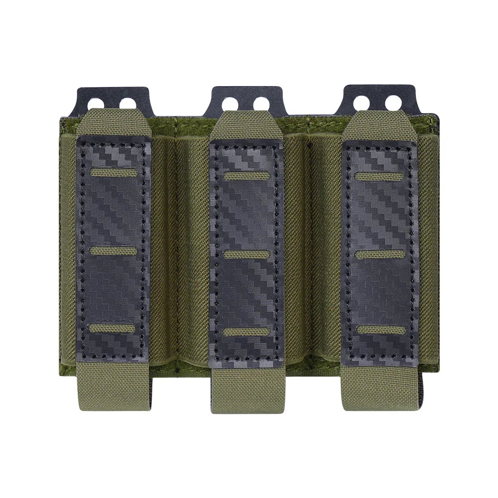 Single/Double/Triple MOLLE-Compatible 9MM Mag Pouch Quick-Release Buckle Elastic Retention Airsoft Shooting Hunting Mag Holder