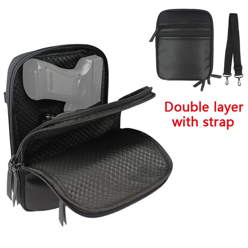 Hunting waist bag hidden portable gun case, outdoor multifunctional storage waist bag, diagonal cross pistol bag