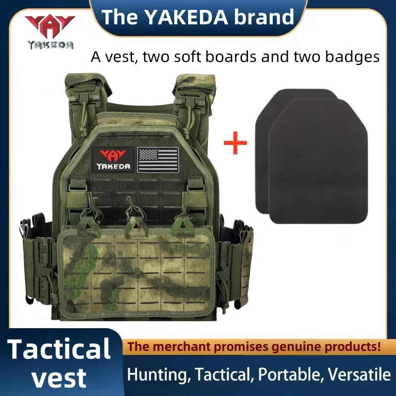 YAKEDA Tactical Vest 6094 Fast Detachable Light Laser Cut Outdoor Hunting Black Gear Carry Vest of High Quality