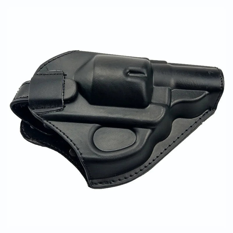 WarGame Assault Black Tactical Force Leather Revolver Hunting Training Holster (Short) Military