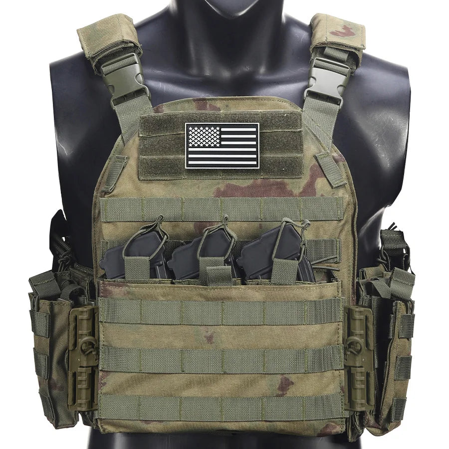 AVmouflage Hunting Vest Quick Dissassembly Waist Shoulder Accessory Pouches Hidden Triple Equipment Bag Outdoor Outdoor Vest