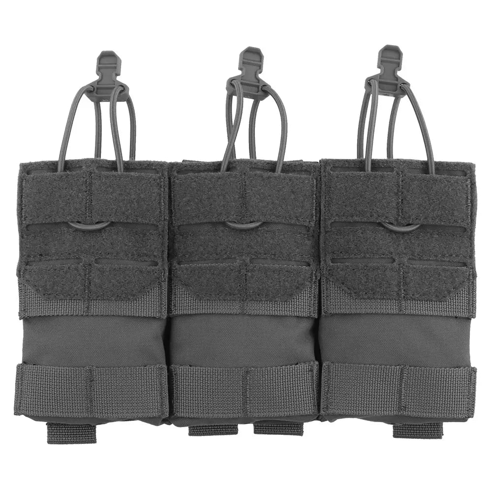 Dual Purpose 5.56 M4 Triple Magazine Pouch Tactical Vest K series Plate Carrier Front Placard AG 3 MAG Bag Holder