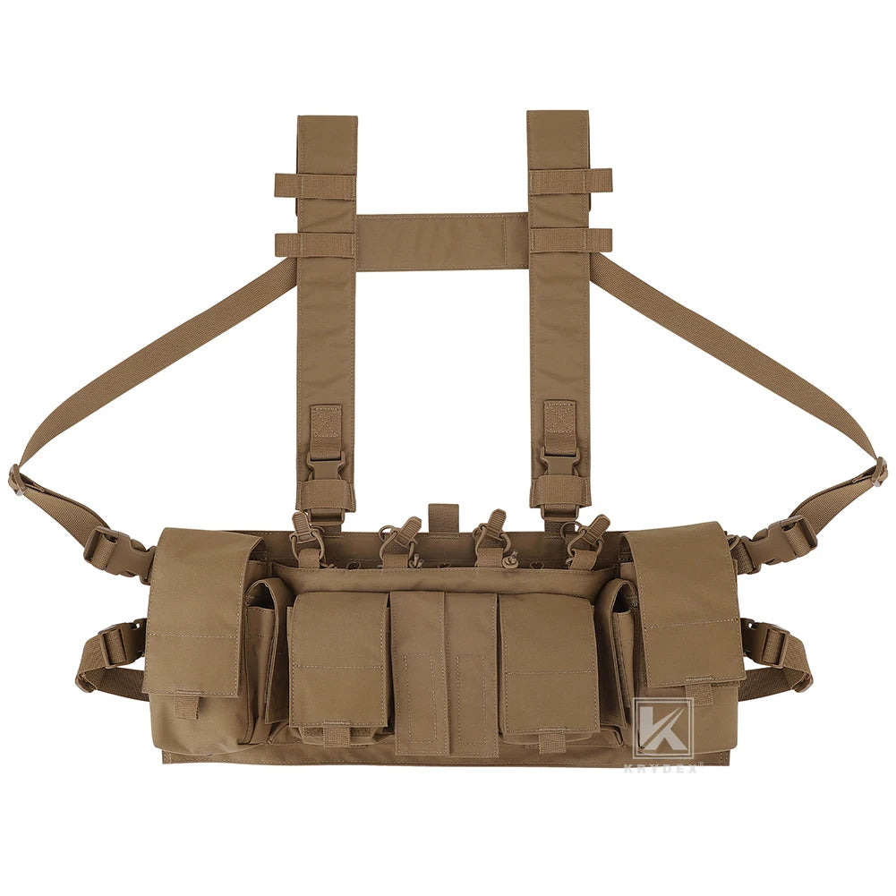 KRYDEX 500D Tactical Chest Rig UW Gen IV Low Profile Rigs Carrier With GP Pouch Multifunction Pockets H Harness
