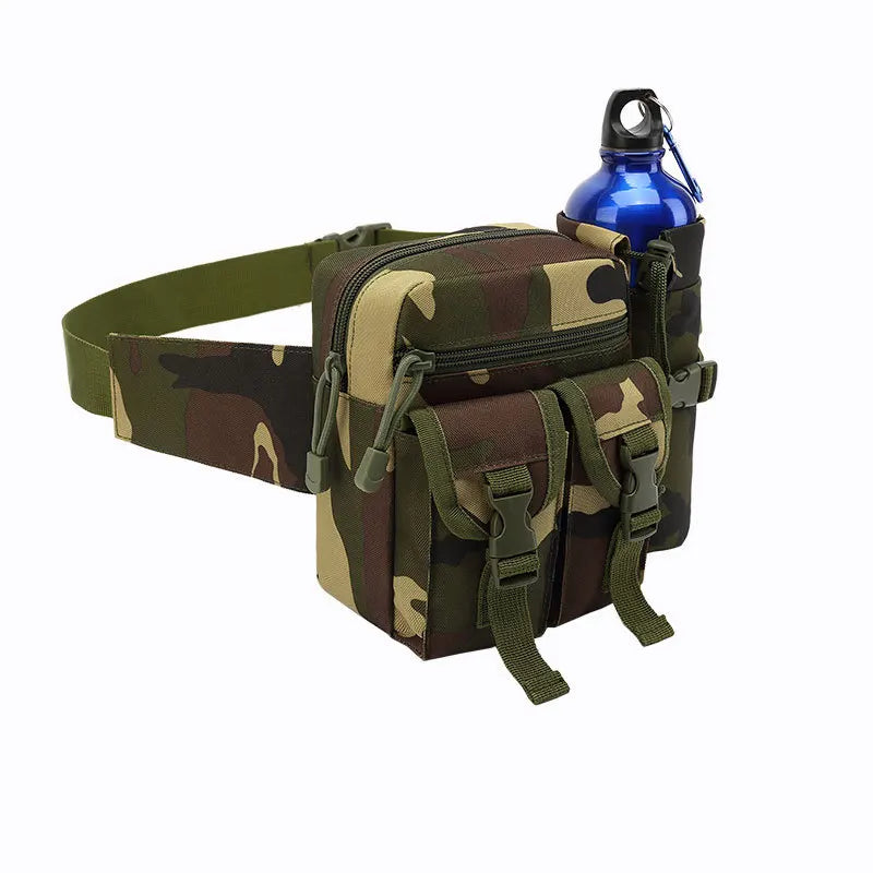 Tactical Waist Belt Bag Nylon Outdoor Fanny Pack Hiking Camping Hunting Water Bottle Holder Phone Pouch Running Sport Waist Pack