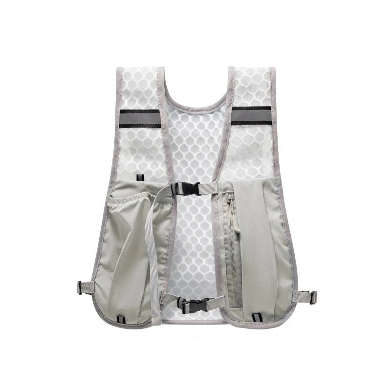 Reflective Hydration Running Vest Lightweight Chest Pack with Phone Holder for Water Bottle