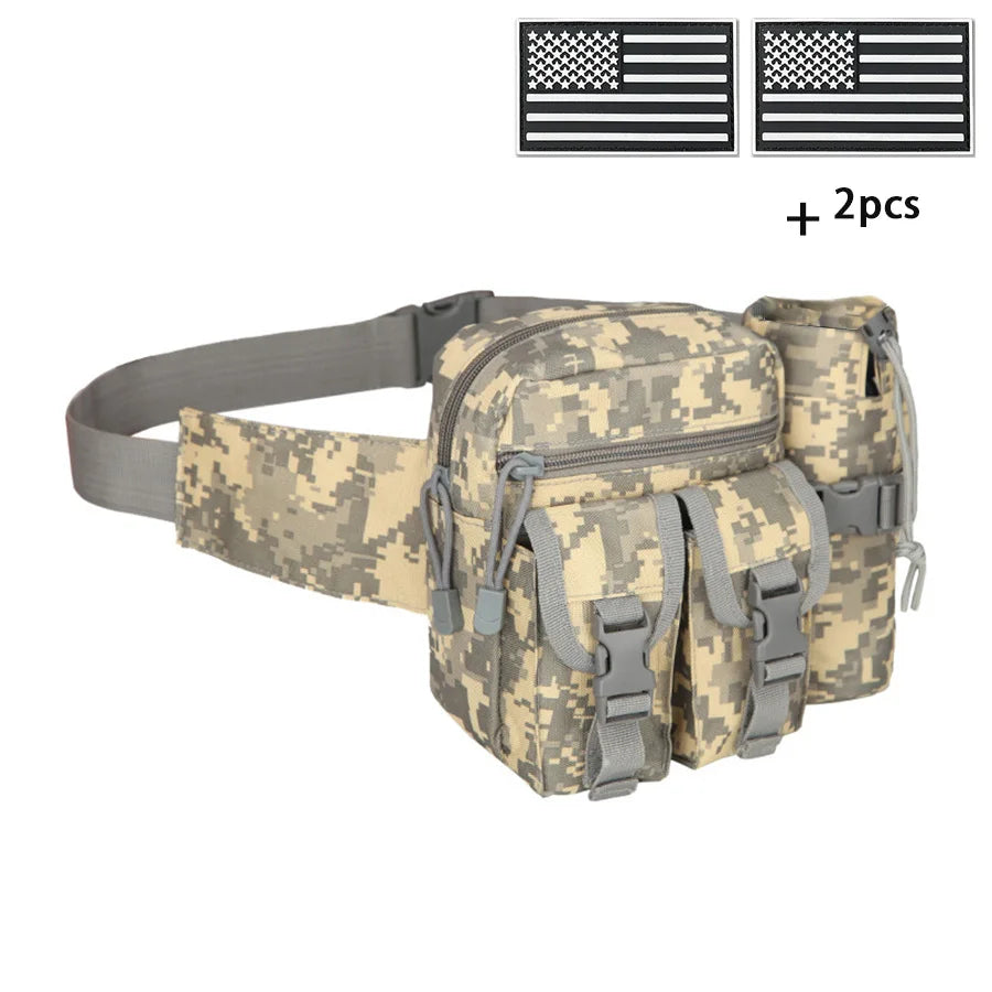 Comes with a multi-functional water bottle bag for practical fishing, hiking, and hunting. Comes with 2 badges as a gift