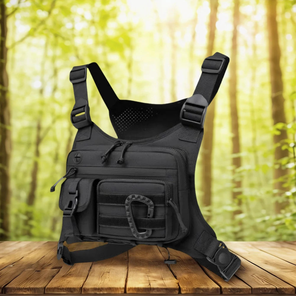 Outdoor Sports Chest Bag Large Capacity Trendy Functional Backpack Multi Pocket Multifunctional Vest Chest Bag Work Backpack