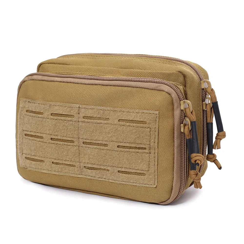 Tactical Molle EDC Pouch Utility Tool Waist Pack First Aid Kit Bag Double Layer Outdoor Emergency Pouch Hunting Survival