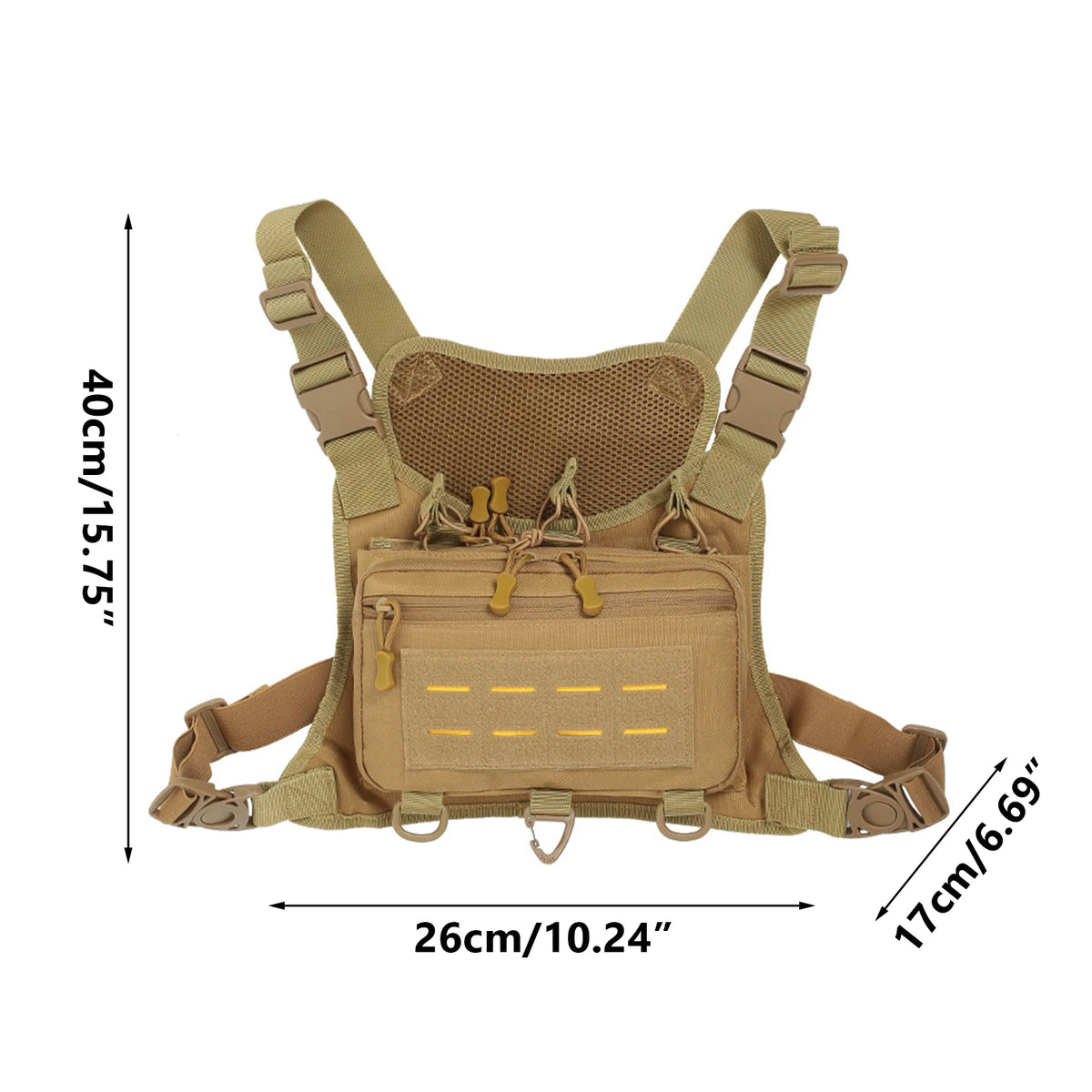 Tactical Vest Chest Bag Triple Magazine Pouch Molle Anti Theft EDC Chest Rig Bag Hunting Camping Hiking Cycling Run Men Women
