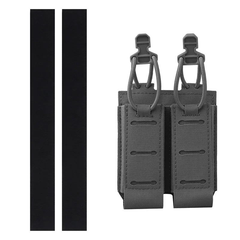 Double 9mm Pistol Mag Pouch 2.0 Holder Pouch MOLLE Panel Portable Airsoft Range Shooting Essentials