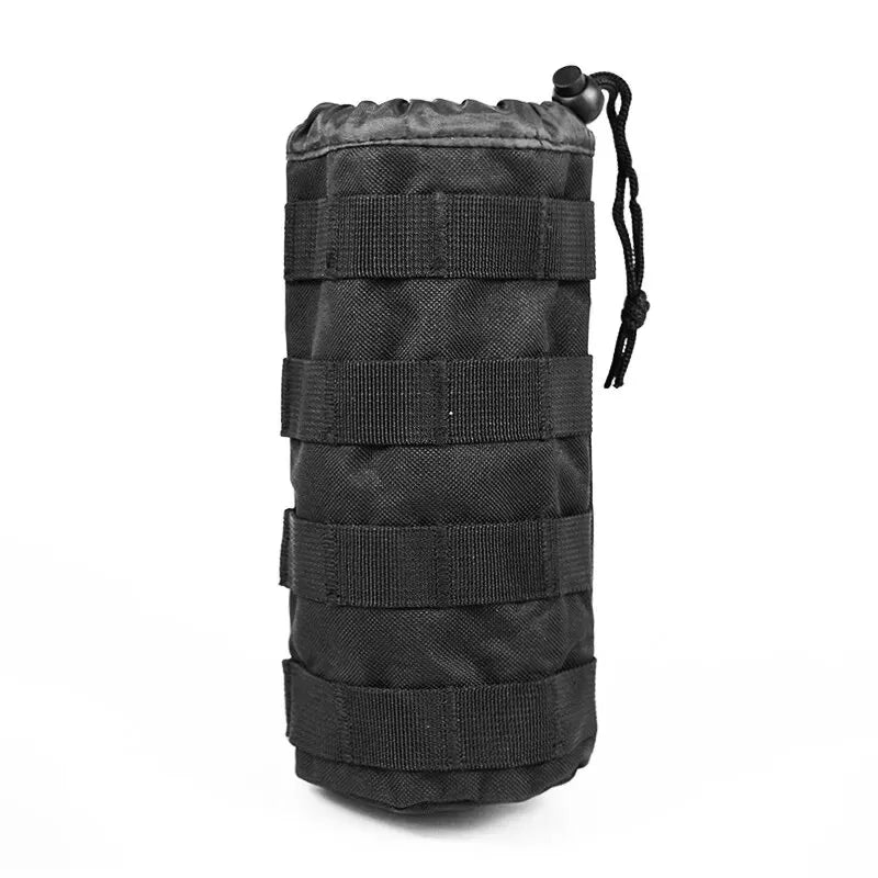 600D Tactical Small Water Bottle Bag Khaki Outdoor Hunting Bags with Multi-Function Adjustable Drawstring Molle External System