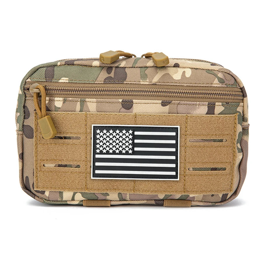 Outdoor Utility Waist Pouch Modular Attach Accessory Bag Multilayer Storage Pocket for Hiking Camping Travel