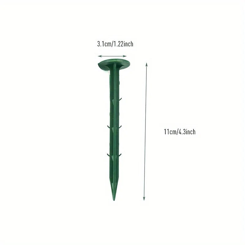 green,100pcs Turf Nails Lawn Mulch Fixing Nails, Plastic Gardening Nails, Anti-Grass Cloth Nails